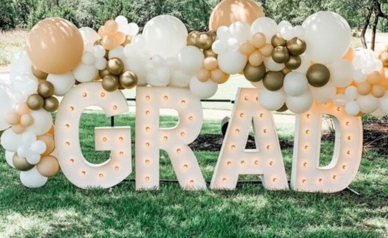 Neutral inspired graduation party decor