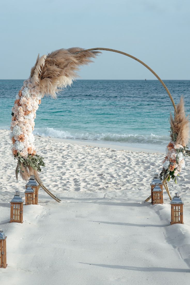 Beautiful beach wedding backdrop diy