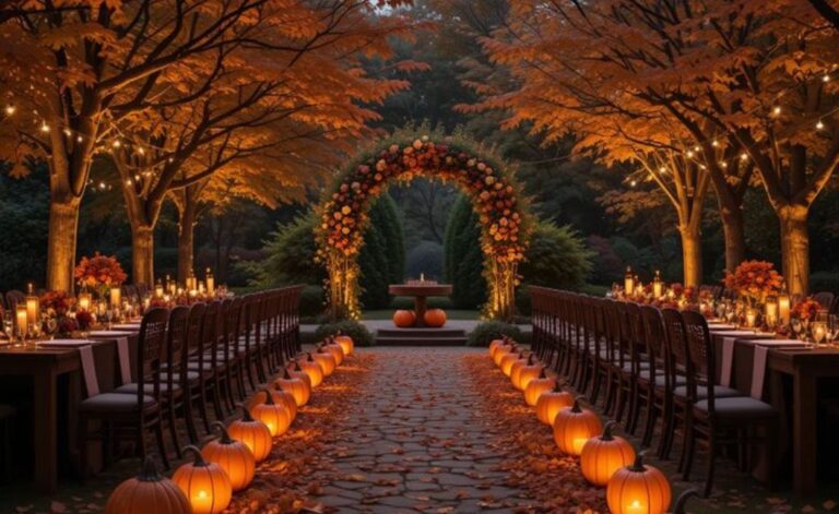 Fall wedding setting