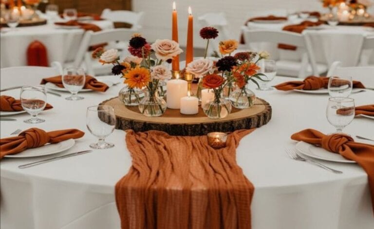 Cozy fall wedding centerpieces idea
