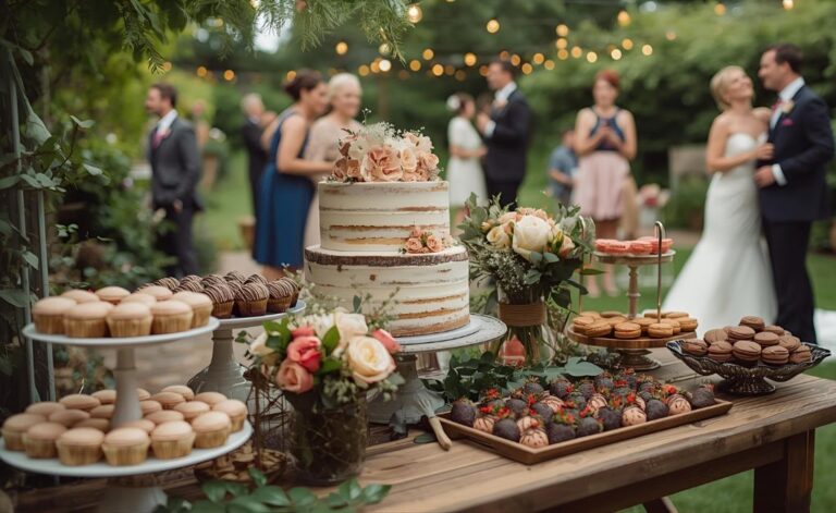 Backyard wedding dessert table ideas