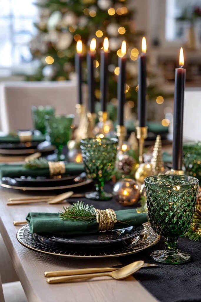 Black-Emerald-Tablescape