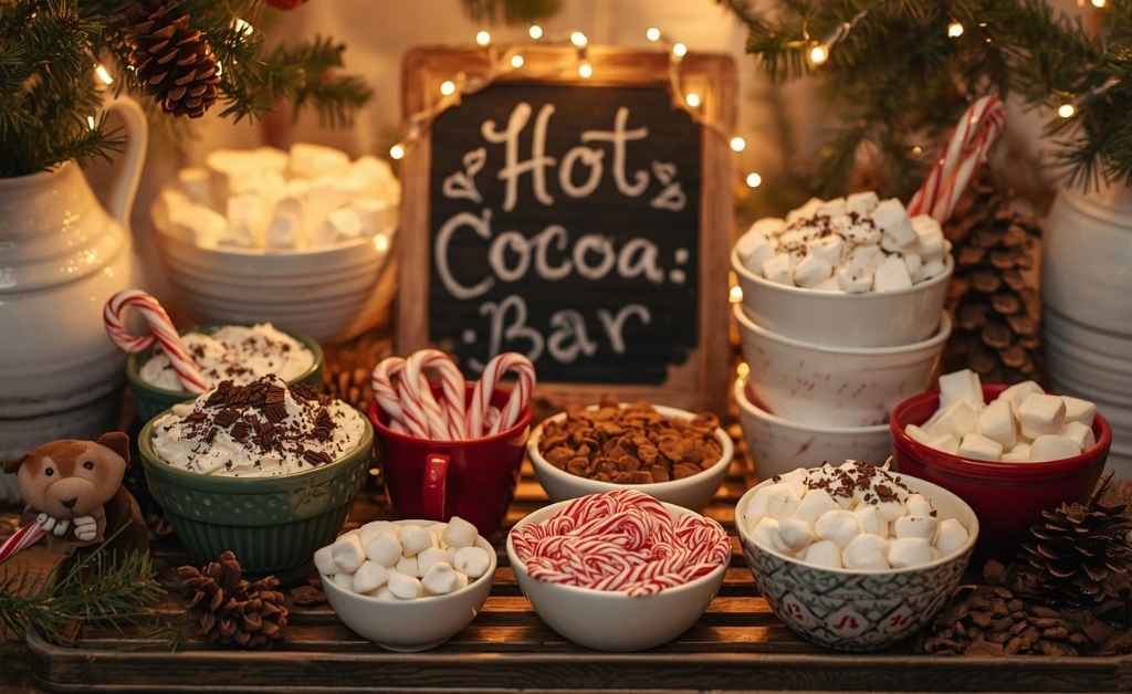 Holiday Hot Cocoa Bar Set up and Ideas