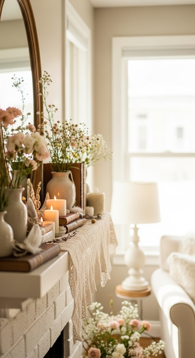 Cottagecore-Spring-Mantel-Decor.