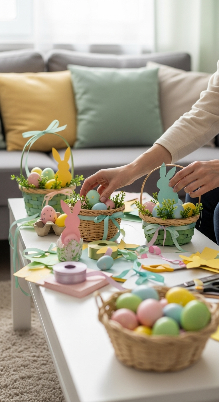 DIY-Easter-Crafts-in-a-Cozy-Living-Room