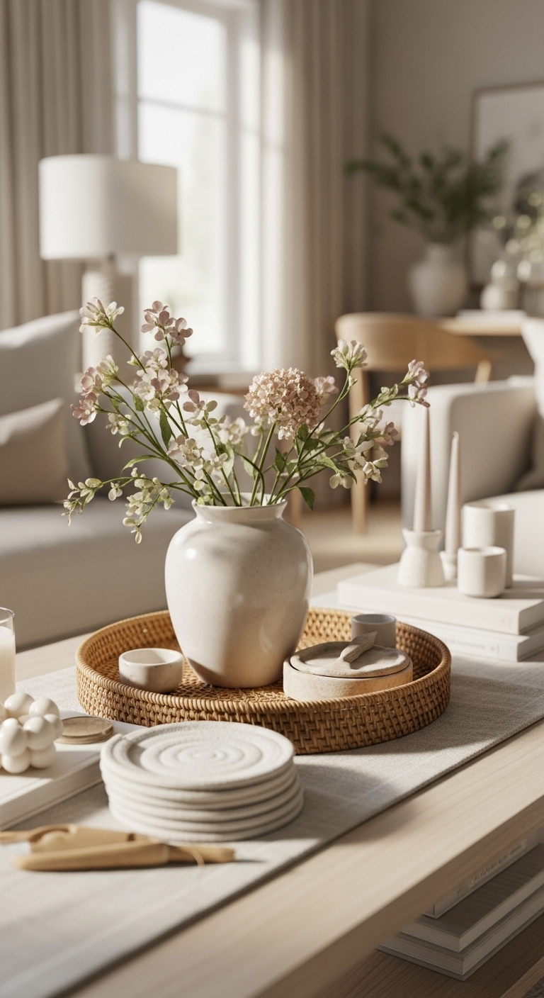 Neutral-spring-coffee-table-decor