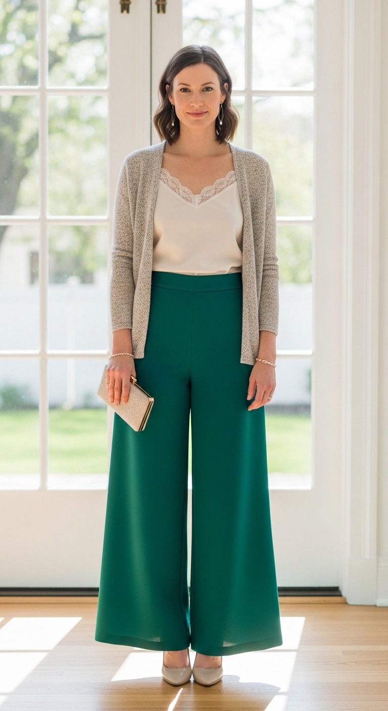 Palazzo-Pants-Silk-Camisole-Layered-Cardigan