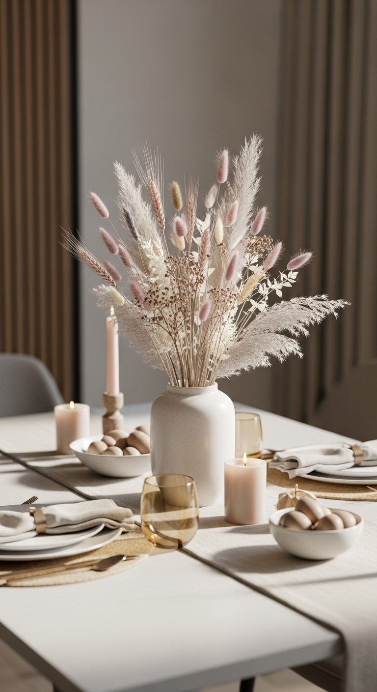 Spring-table-centerpiece-with-dried-florals