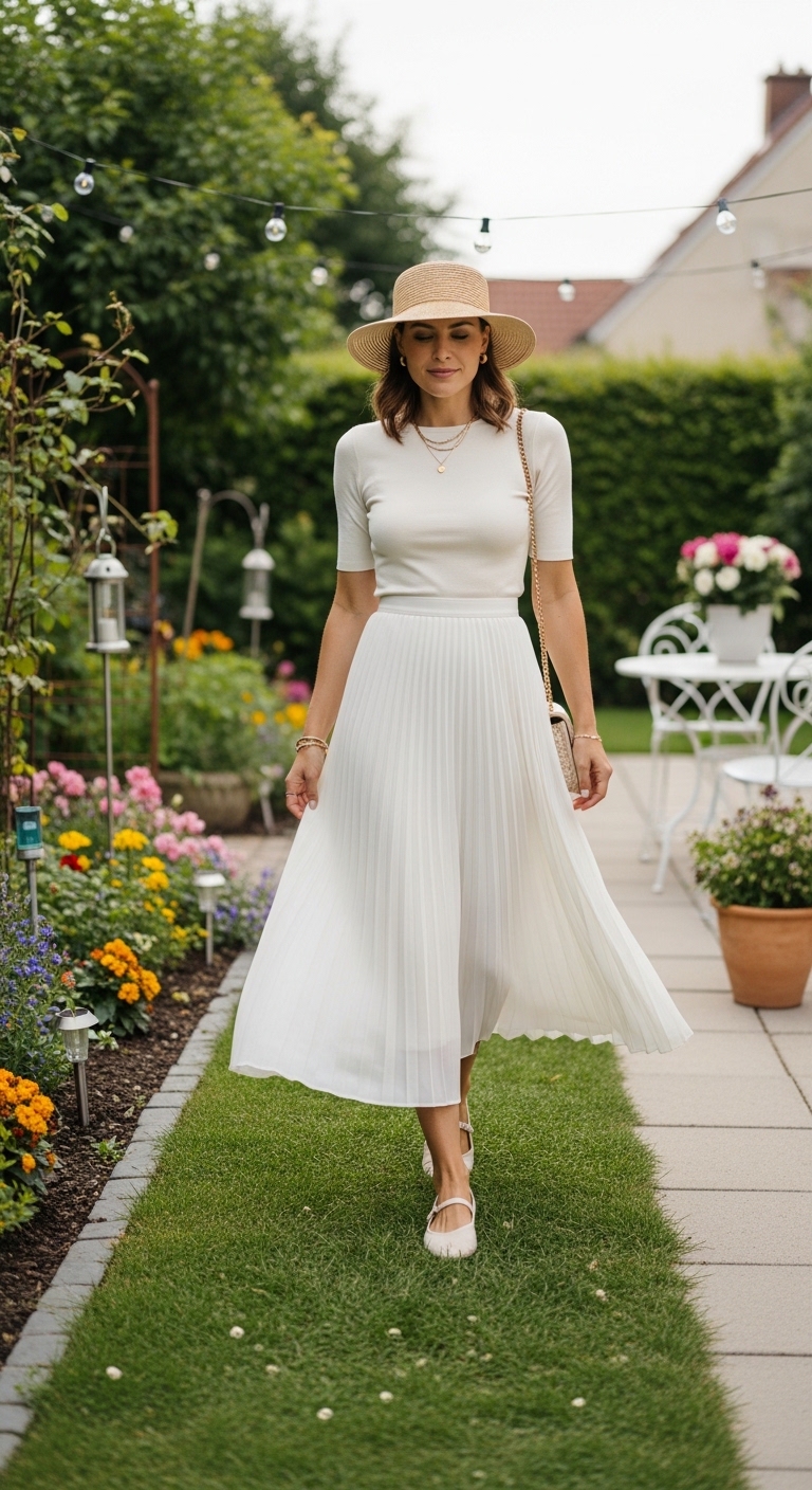 Pleated-Midi-Skirt-with-Fitted-Top