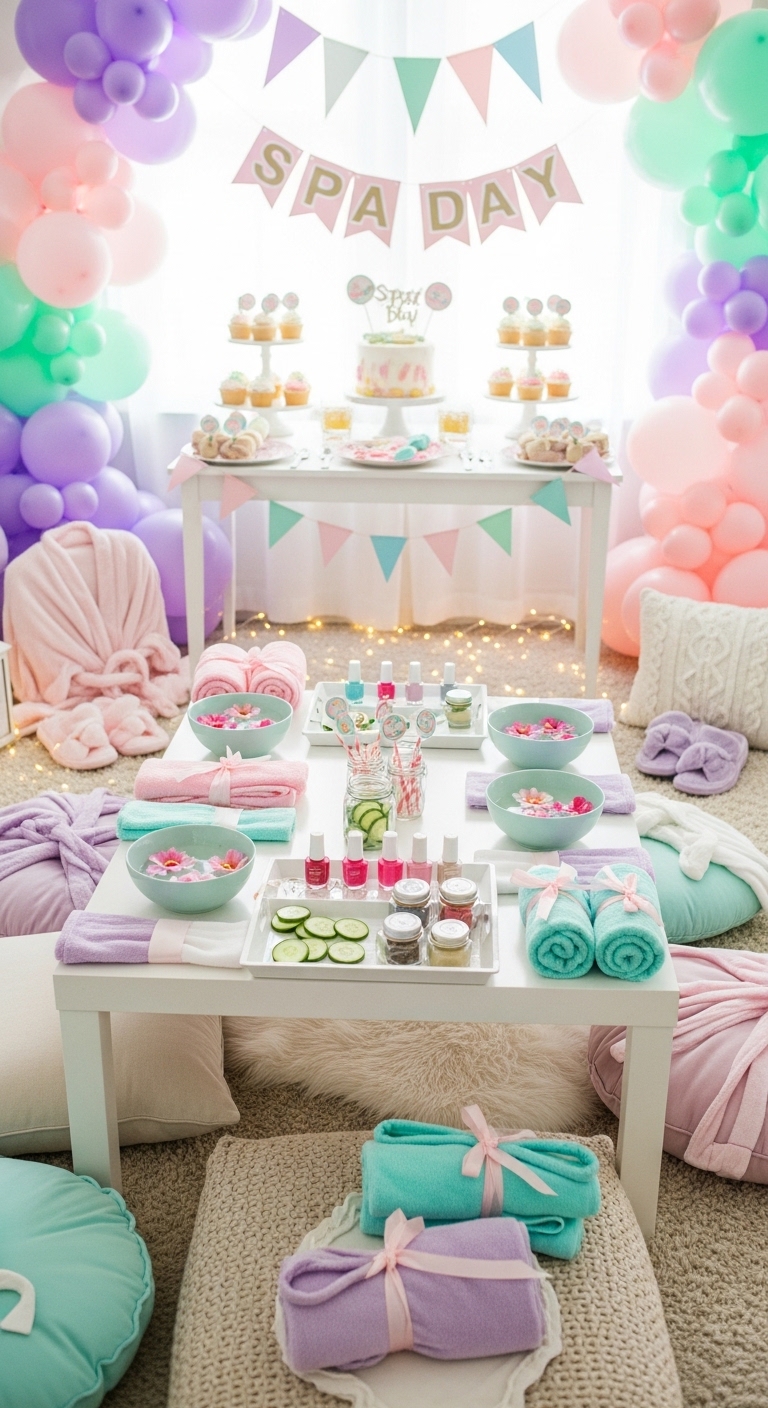 Spa-Party-Decorations-for-a-10-Year-Old