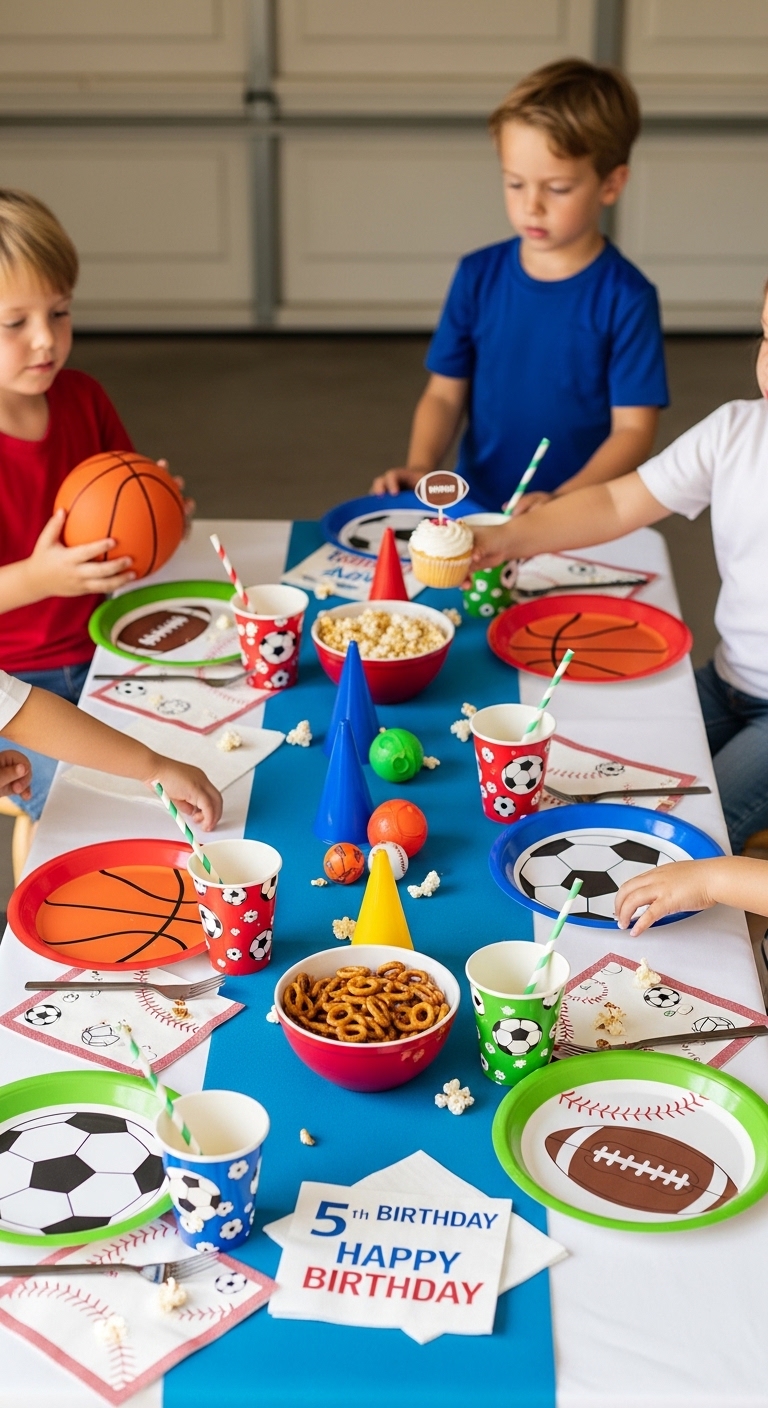 Sports-Party-Table-Setup