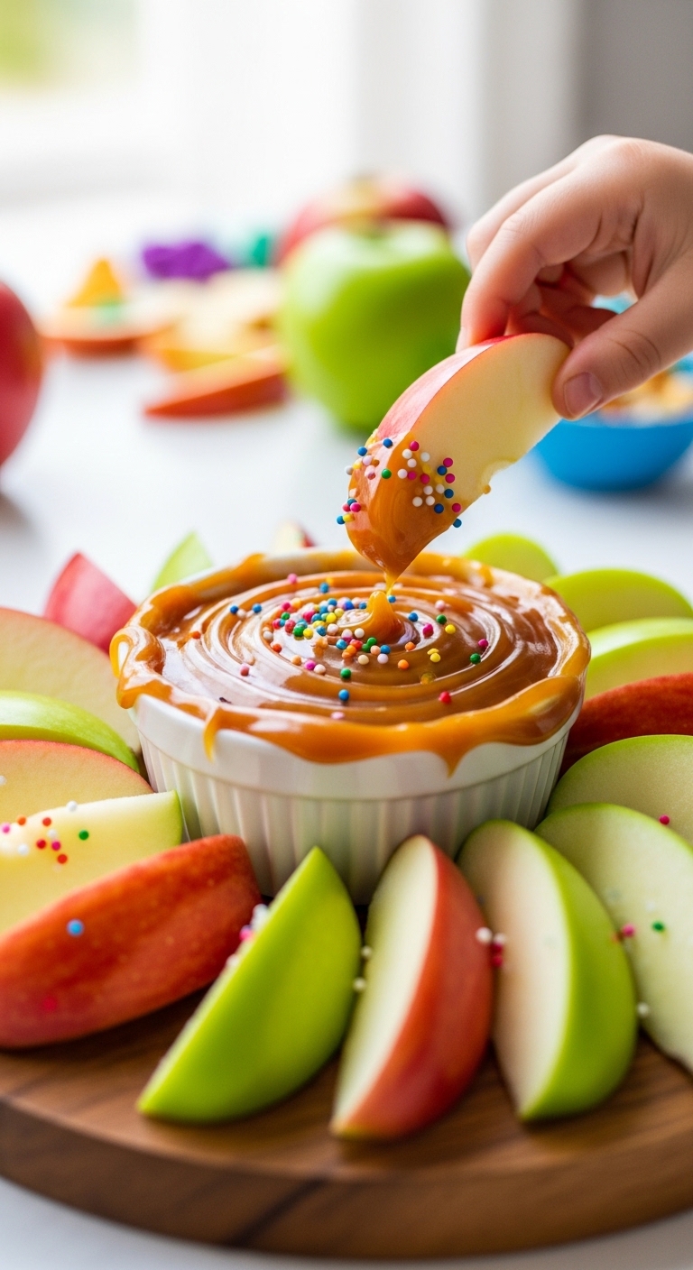Apple-Slices-With-Caramel-Dip