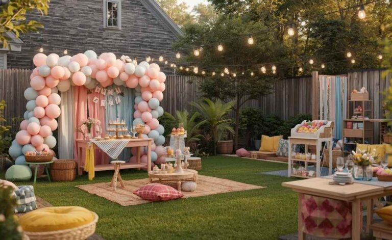 Backyard Summer Birthday Setup