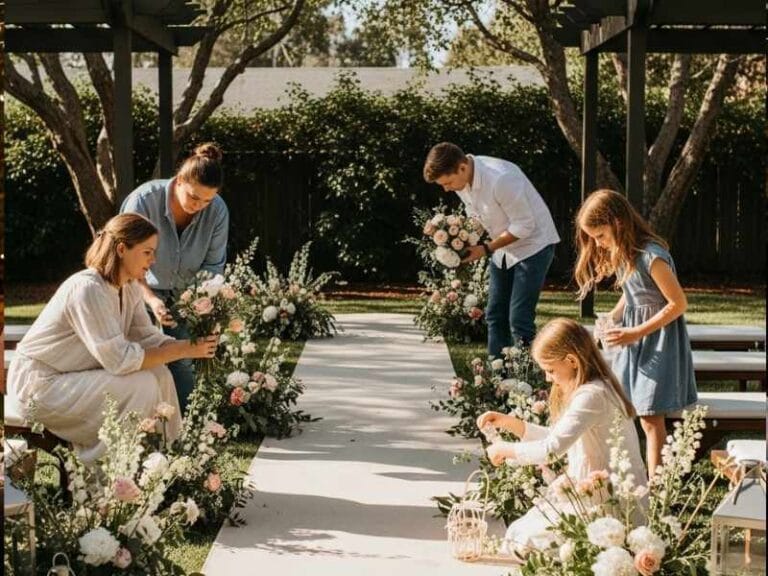 BACKYARD WEDDING AISLE IDEAS FOR OUTDOOR CEREMONIES