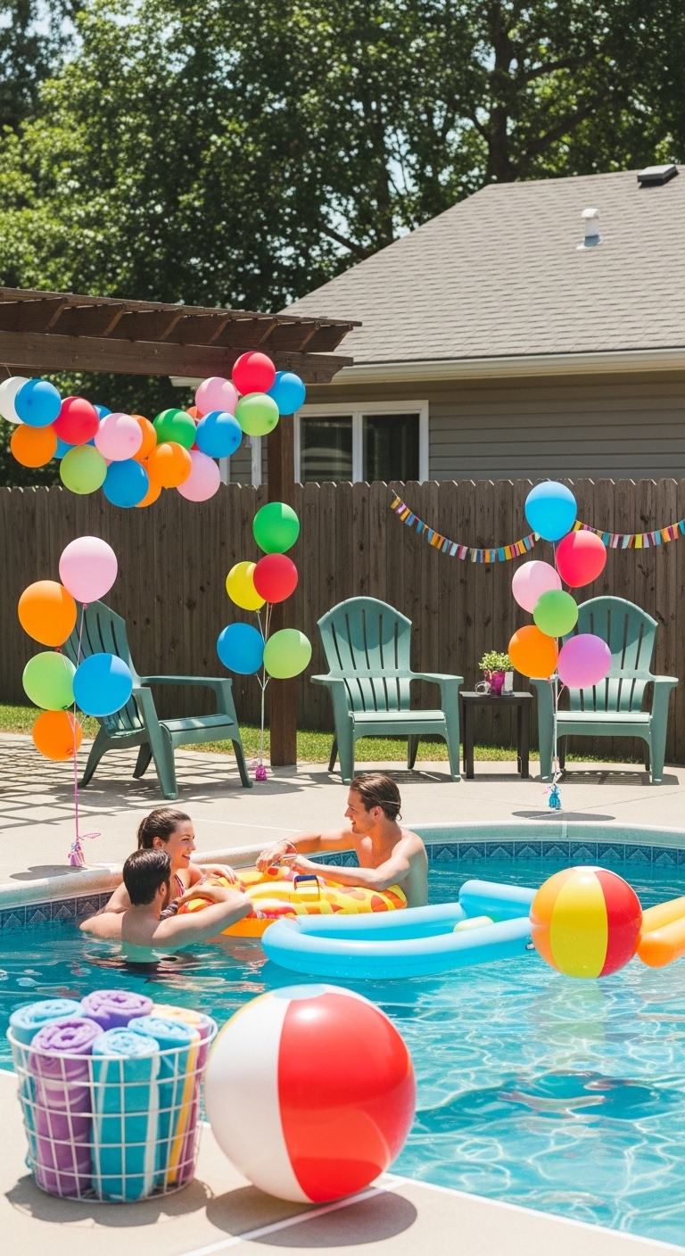 Budget-Friendly-Balloon-Decorations-Around-the-Pool.