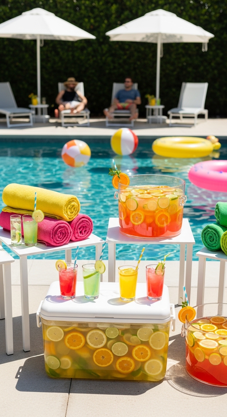 Fill-Coolers-with-Drinks-and-Citrus-Slices-for-Color