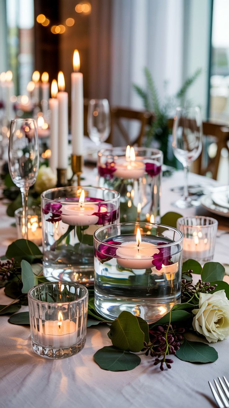 Floating-Candle-Centerpieces-Cheap-Summer-Wedding-Decoration.