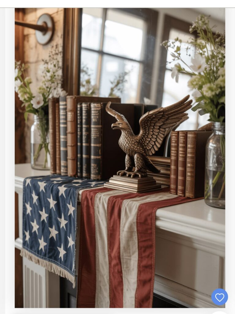 A-vintage-Americana-theme-using-old-books-and-lanterns