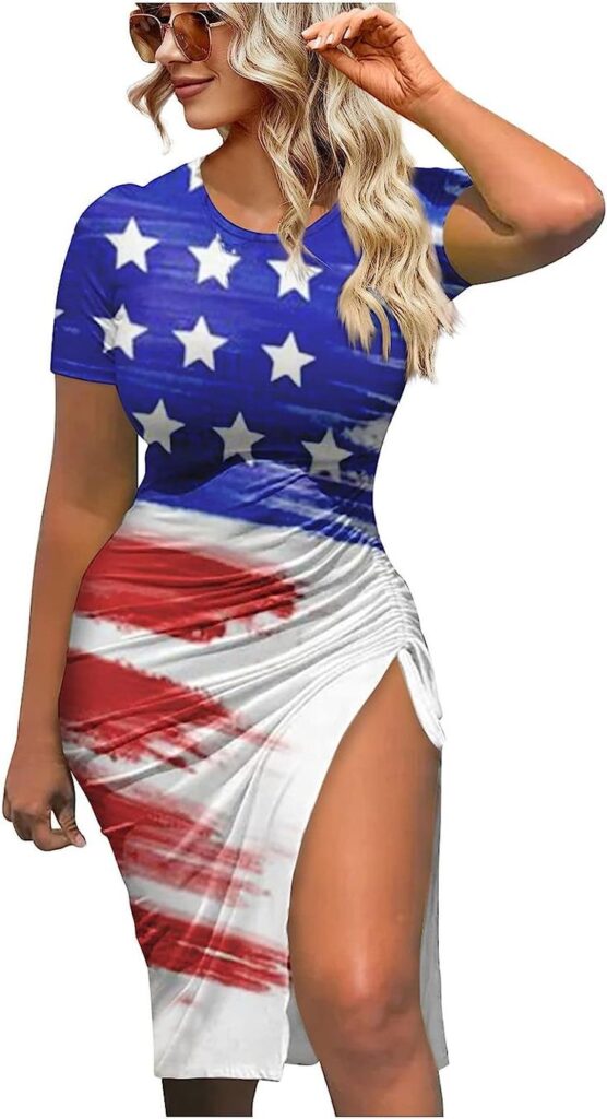 Red-White-and-Blue-Bodycon-Dress