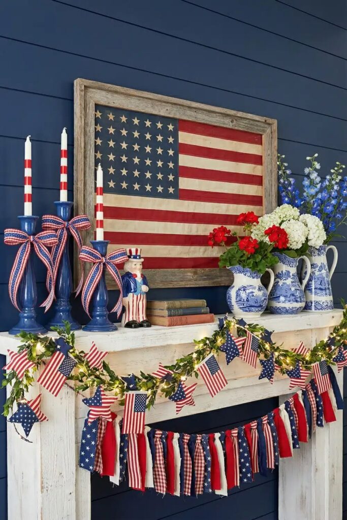 Small-Space-Fourth-of-July-Mantel-Ideas