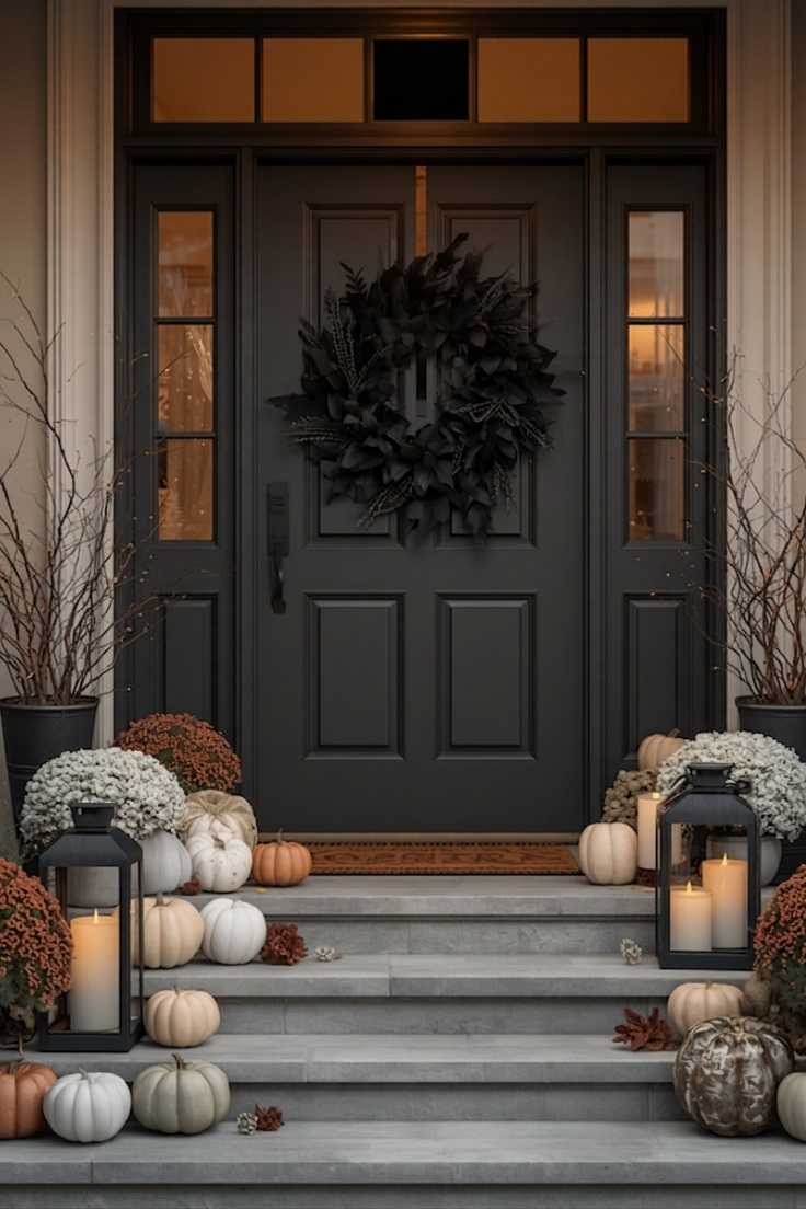Halloween porch decor ideas with Matte Wreath Display