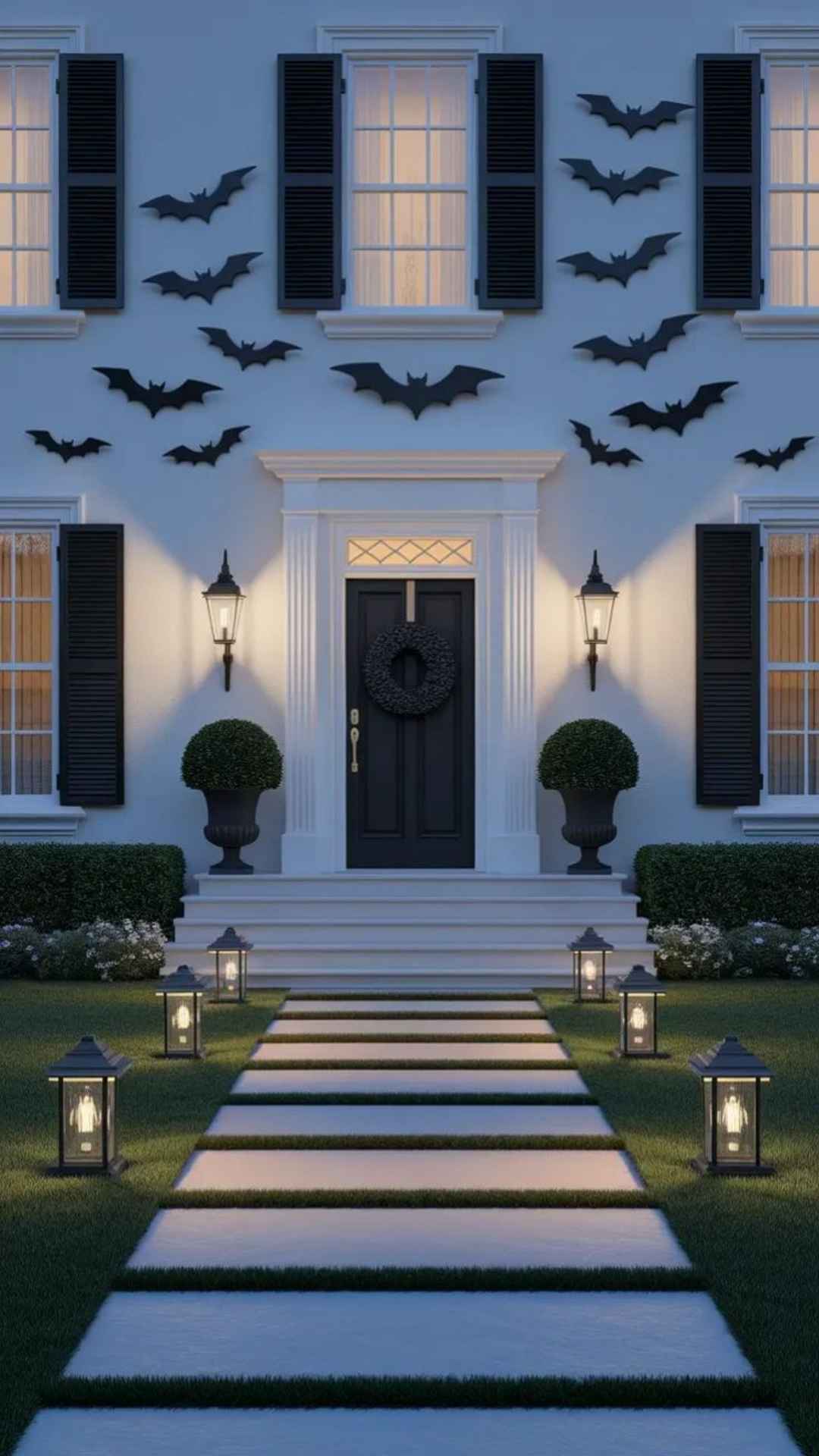 Wall Bat Display Halloween porch decor ideas